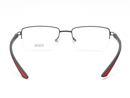 IDEE Rectangle Black Semi-Rimmed Eyeglasses - Unisex