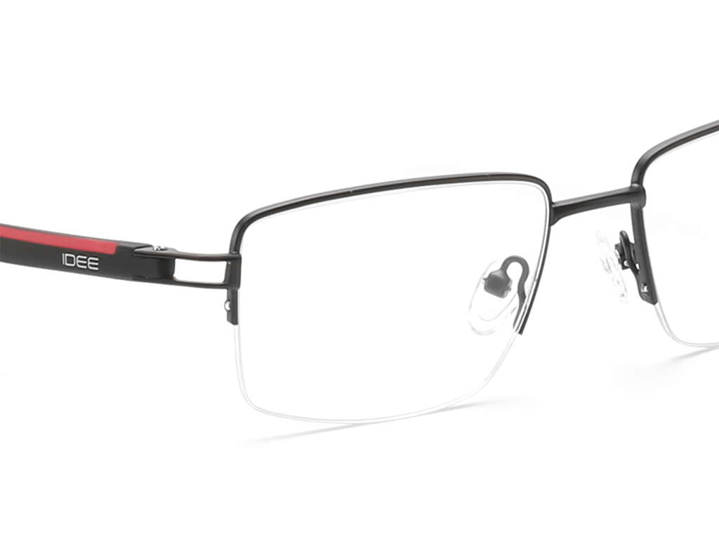 IDEE Rectangle Black Semi-Rimmed Eyeglasses - Unisex