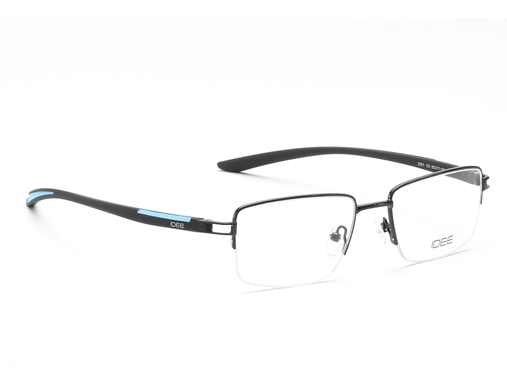 IDEE Rectangle Blue Semi-Rimmed Eyeglasses - Unisex