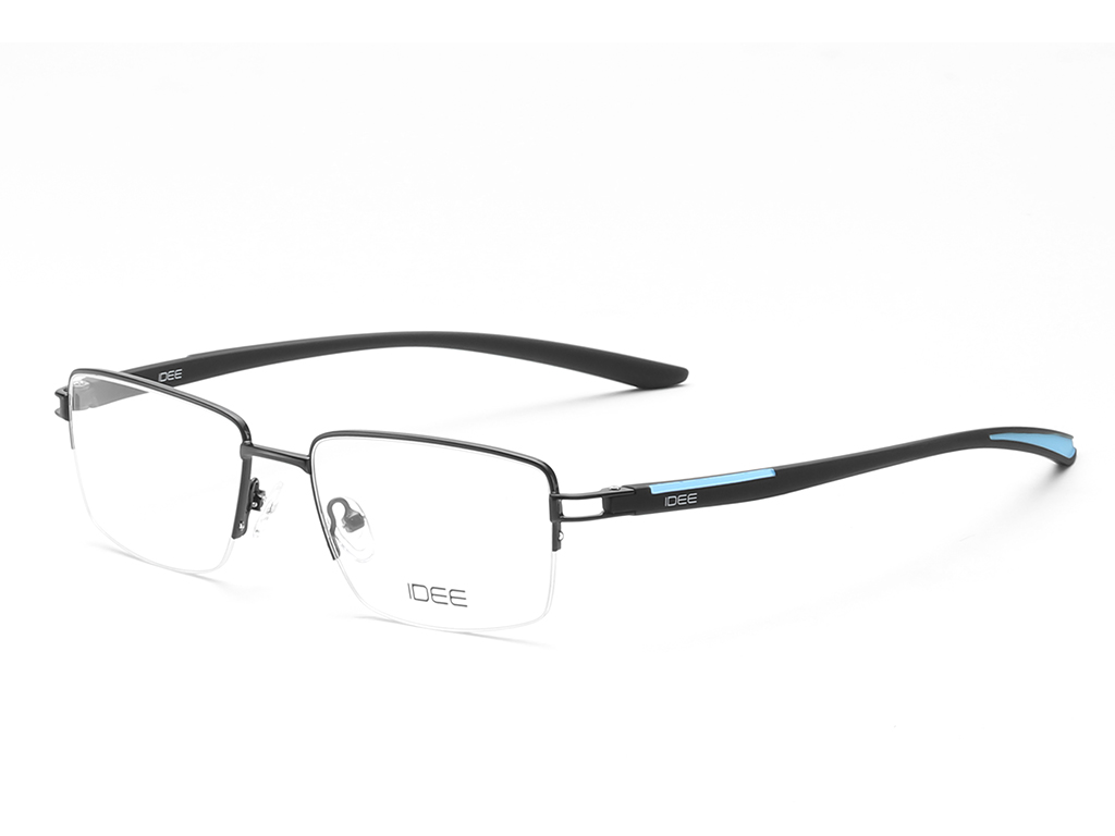 IDEE Rectangle Blue Semi-Rimmed Eyeglasses - Unisex