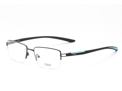 IDEE Rectangle Blue Semi-Rimmed Eyeglasses - Unisex
