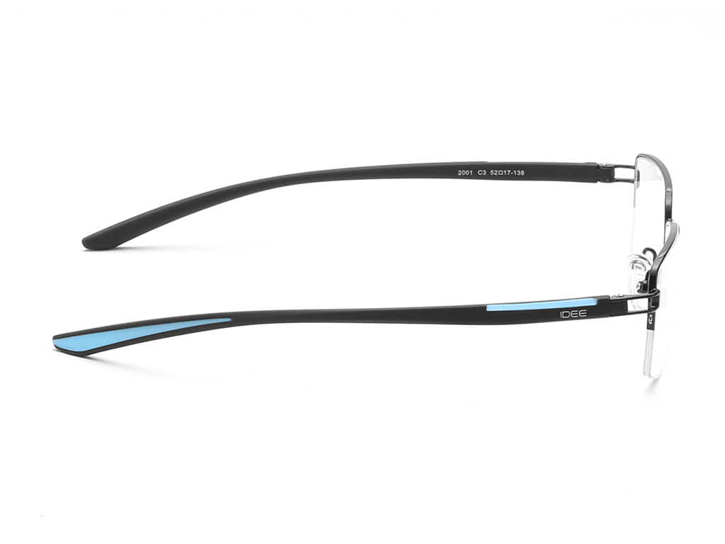 IDEE Rectangle Blue Semi-Rimmed Eyeglasses - Unisex