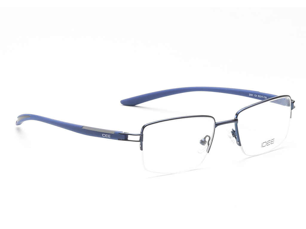 IDEE Rectangle Burgundy Semi-Rimmed Eyeglasses - Unisex