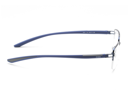 IDEE Rectangle Burgundy Semi-Rimmed Eyeglasses - Unisex