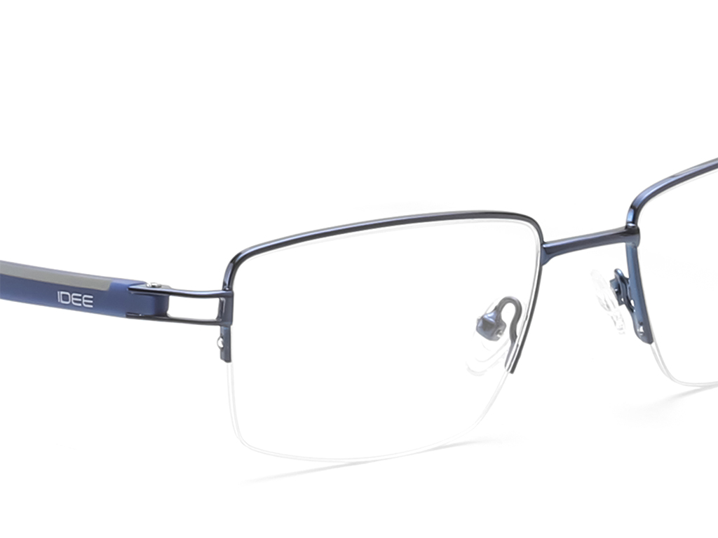 IDEE Rectangle Burgundy Semi-Rimmed Eyeglasses - Unisex