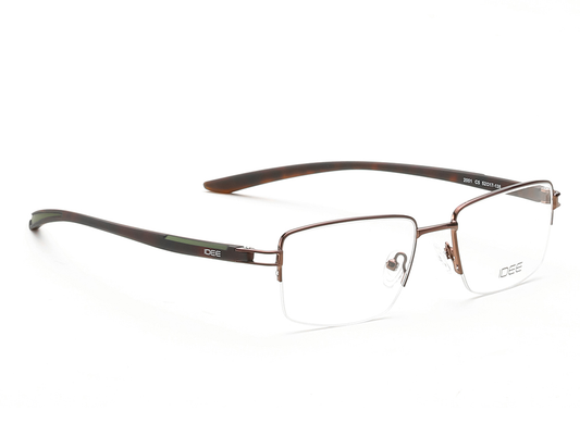 IDEE Rectangle Grey Semi-Rimmed Eyeglasses - Unisex