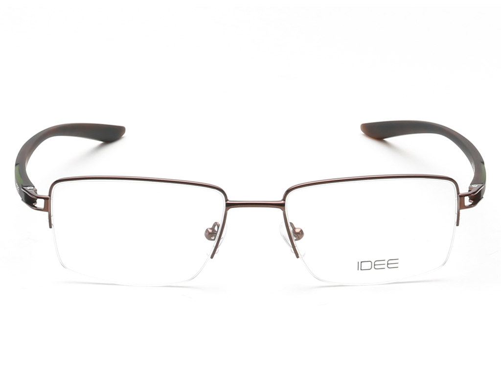 IDEE Rectangle Grey Semi-Rimmed Eyeglasses - Unisex