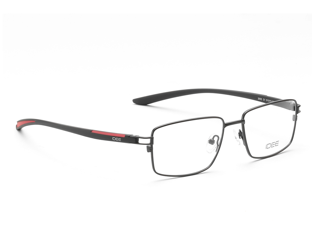 IDEE Rectangle Black Semi-Rimmed Eyeglasses - Unisex