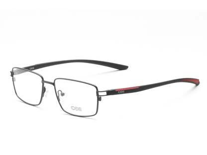 IDEE Rectangle Black Semi-Rimmed Eyeglasses - Unisex