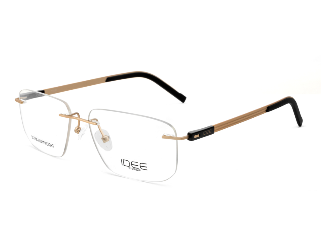 IDEE Rectangle Black Semi-Rimmed Eyeglasses - Unisex