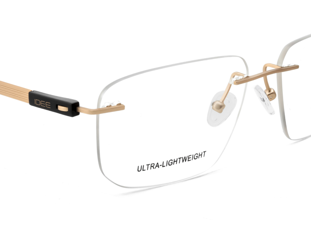 IDEE Rectangle Black Semi-Rimmed Eyeglasses - Unisex