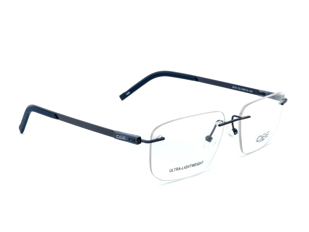IDEE Rectangle Blue Semi-Rimmed Eyeglasses - Unisex