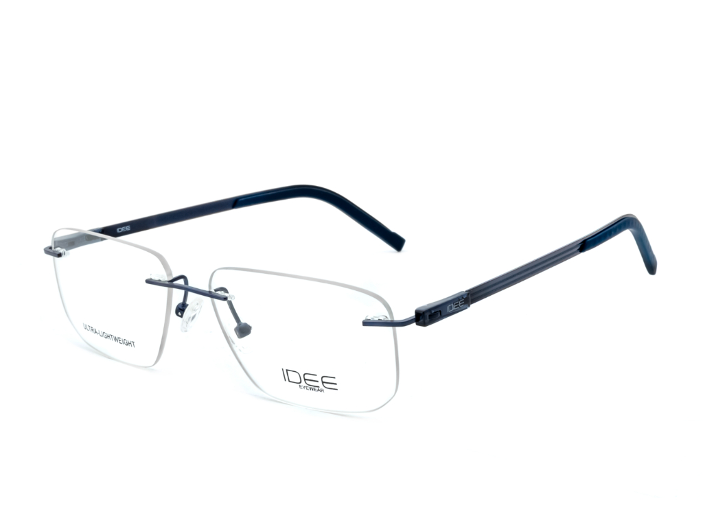 IDEE Rectangle Blue Semi-Rimmed Eyeglasses - Unisex
