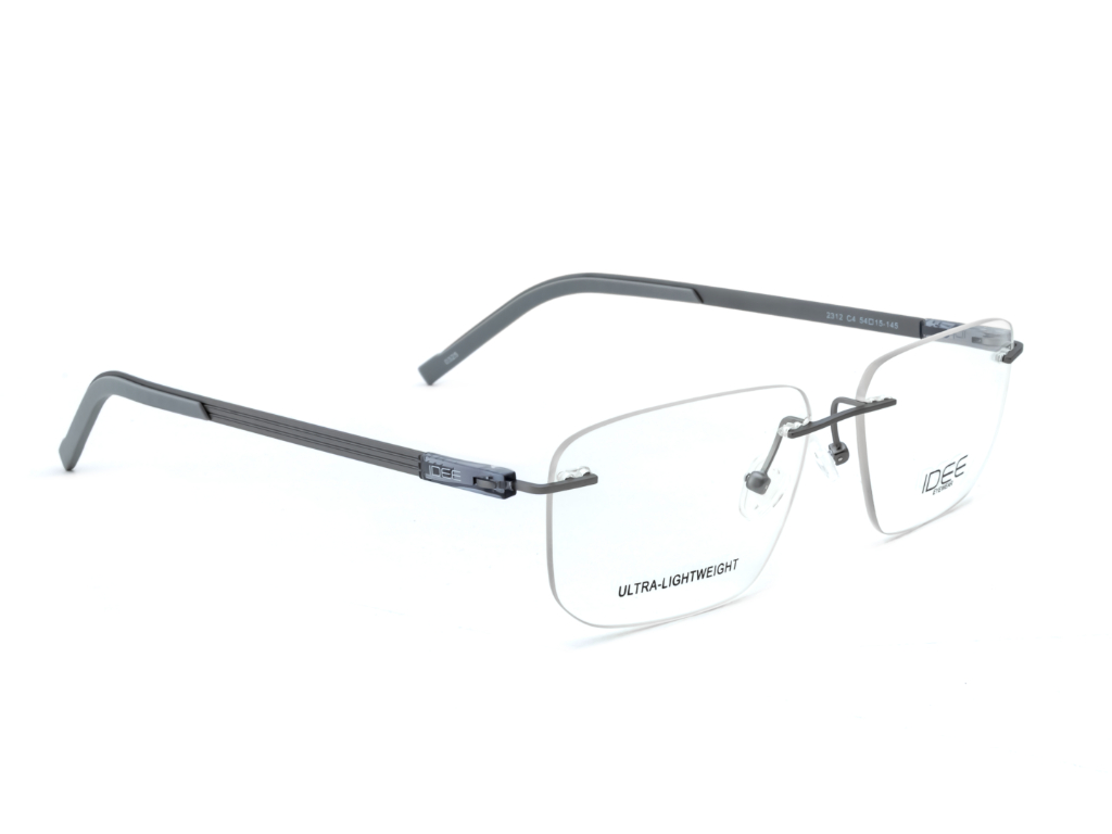 IDEE Rectangle Burgundy Semi-Rimmed Eyeglasses - Unisex