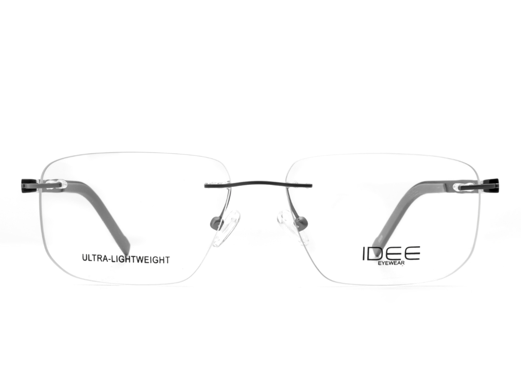 IDEE Rectangle Burgundy Semi-Rimmed Eyeglasses - Unisex