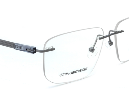IDEE Rectangle Burgundy Semi-Rimmed Eyeglasses - Unisex