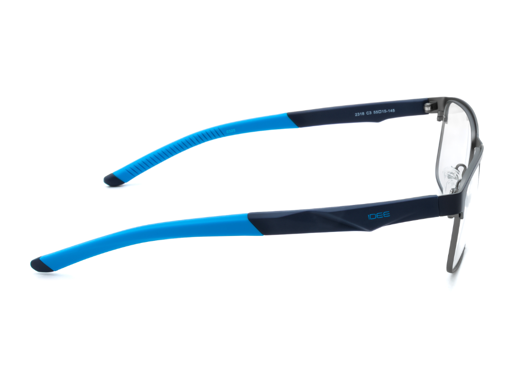 IDEE Rectangle Blue Semi-Rimmed Eyeglasses - Unisex
