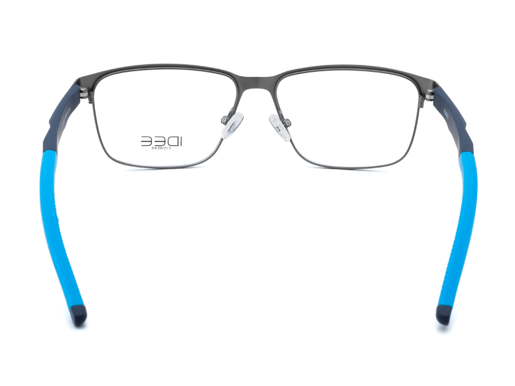 IDEE Rectangle Blue Semi-Rimmed Eyeglasses - Unisex