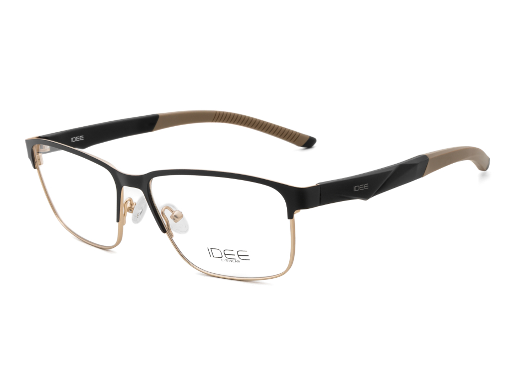 IDEE Rectangle Burgundy Semi-Rimmed Eyeglasses - Unisex