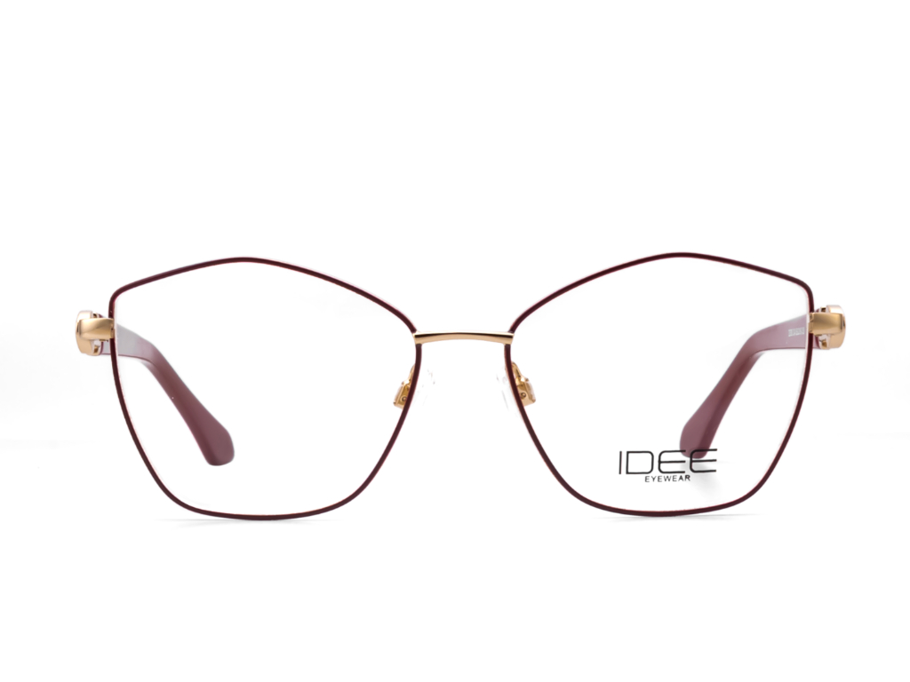 IDEE Rectangle Burgundy Semi-Rimmed Eyeglasses - Unisex
