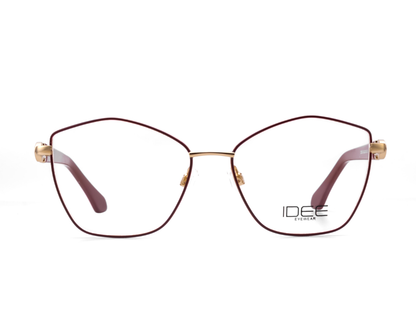 IDEE Rectangle Burgundy Semi-Rimmed Eyeglasses - Unisex
