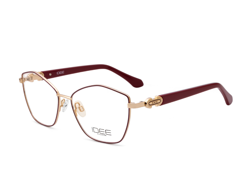 IDEE Rectangle Burgundy Semi-Rimmed Eyeglasses - Unisex
