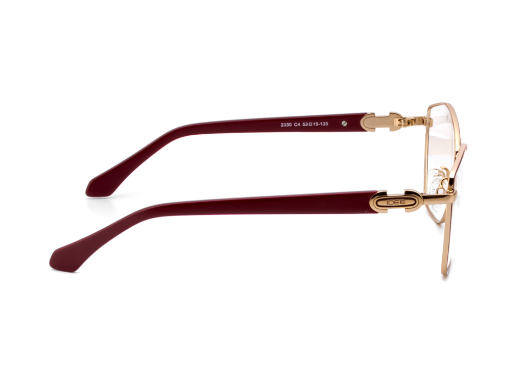IDEE Rectangle Burgundy Semi-Rimmed Eyeglasses - Unisex