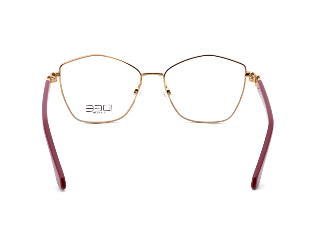 IDEE Rectangle Burgundy Semi-Rimmed Eyeglasses - Unisex