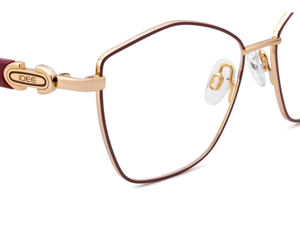 IDEE Rectangle Burgundy Semi-Rimmed Eyeglasses - Unisex