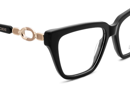 IDEE Rectangle Black Semi-Rimmed Eyeglasses - Unisex