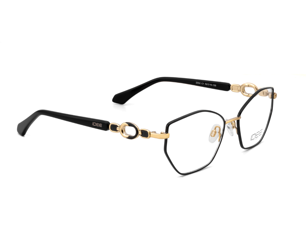 IDEE Rectangle Black Semi-Rimmed Eyeglasses - Unisex