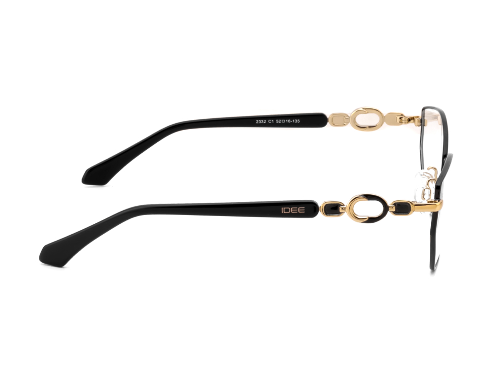 IDEE Rectangle Black Semi-Rimmed Eyeglasses - Unisex
