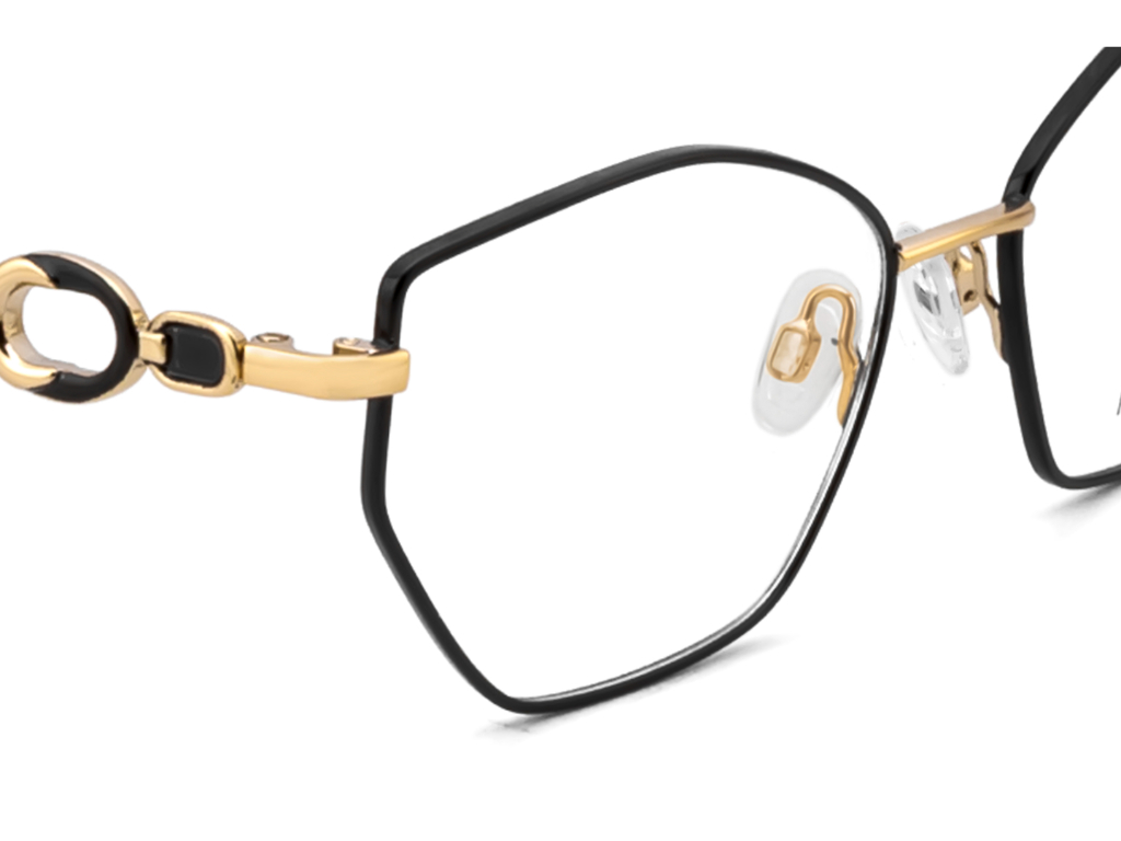 IDEE Rectangle Black Semi-Rimmed Eyeglasses - Unisex