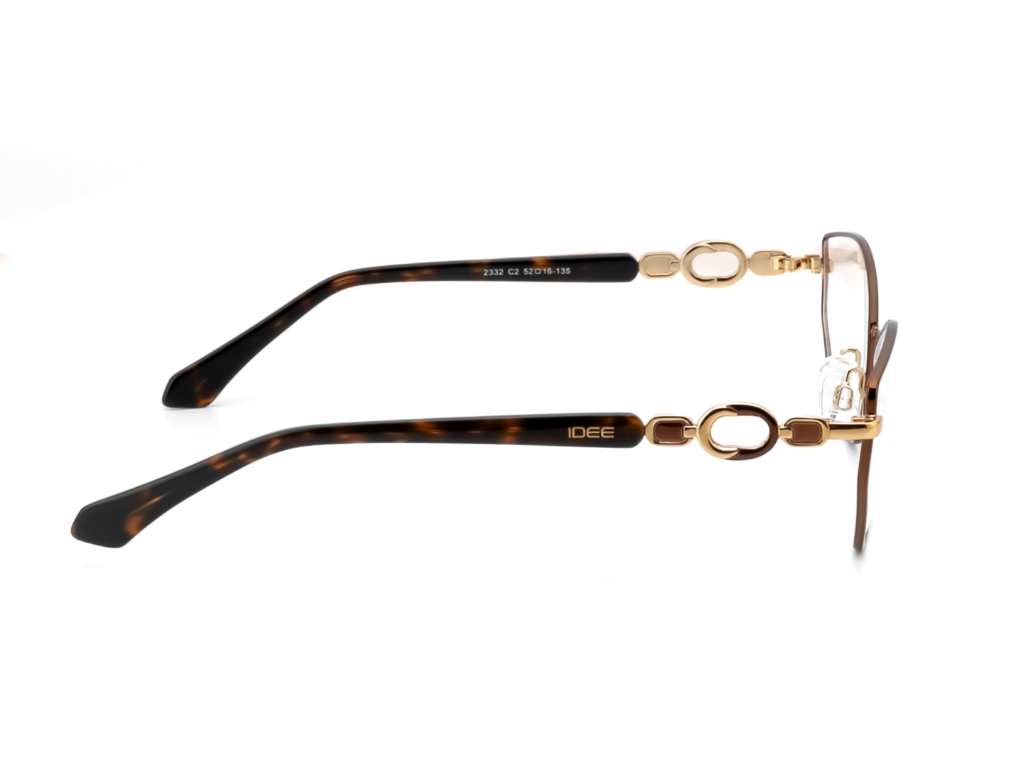 IDEE Rectangle Brown Semi-Rimmed Eyeglasses - Unisex
