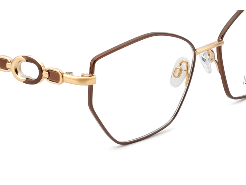 IDEE Rectangle Brown Semi-Rimmed Eyeglasses - Unisex