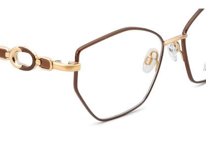 IDEE Rectangle Brown Semi-Rimmed Eyeglasses - Unisex