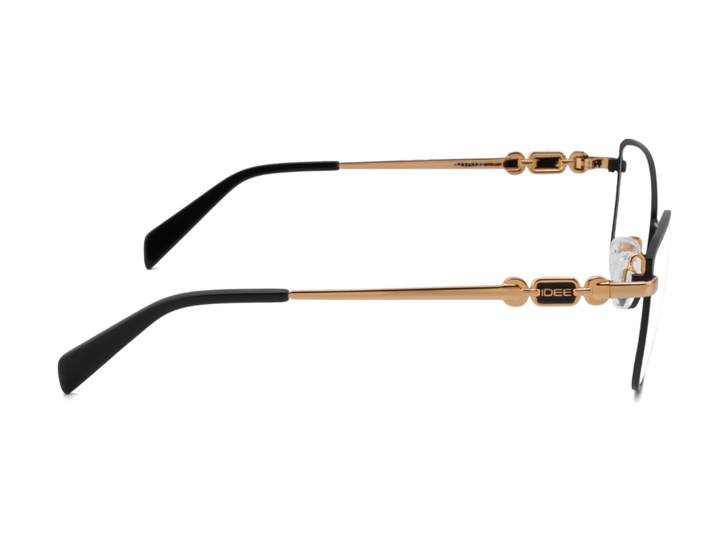 IDEE Rectangle Black Semi-Rimmed Eyeglasses - Unisex