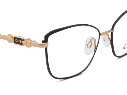 IDEE Rectangle Black Semi-Rimmed Eyeglasses - Unisex