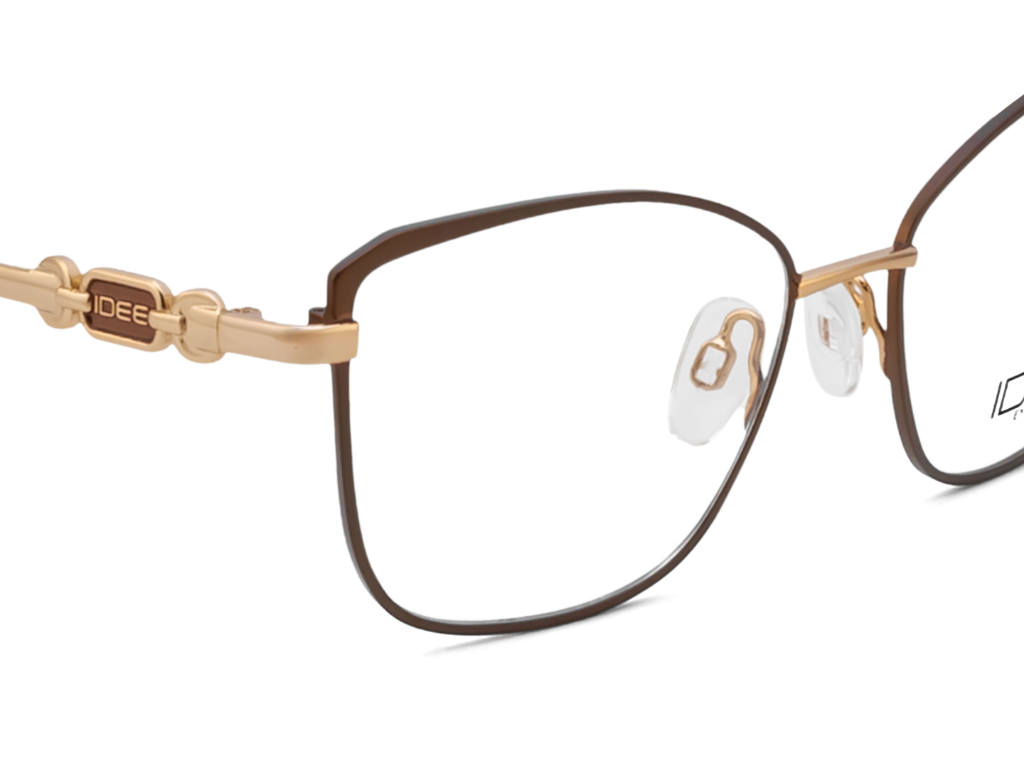 IDEE Rectangle Brown Semi-Rimmed Eyeglasses - Unisex