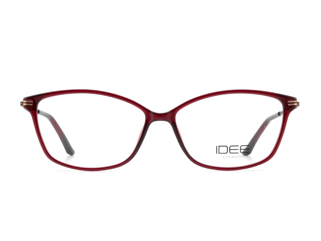 IDEE Rectangle Burgundy Full-Rimmed Eyeglasses - Unisex