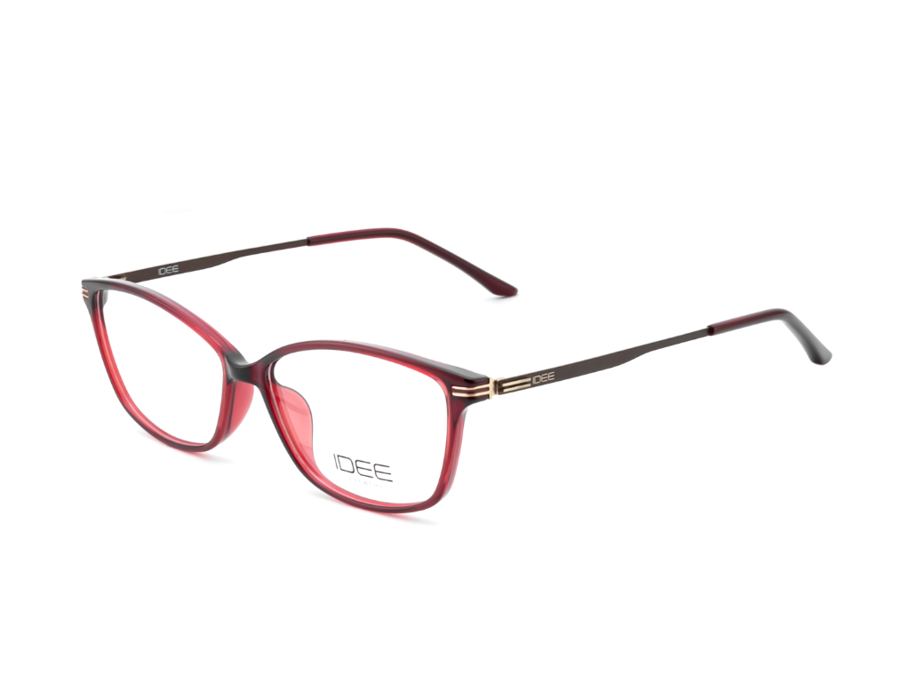 IDEE Rectangle Burgundy Full-Rimmed Eyeglasses - Unisex