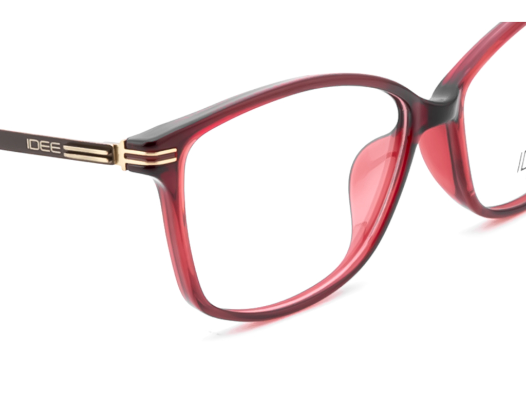 IDEE Rectangle Burgundy Full-Rimmed Eyeglasses - Unisex