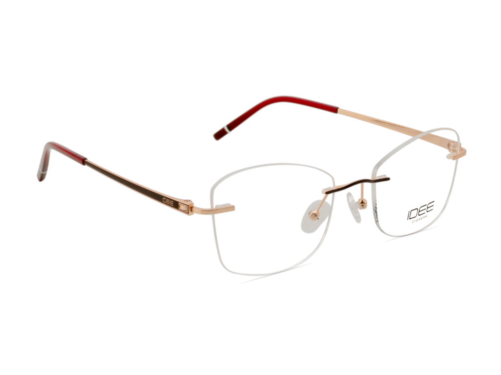 IDEE Rectangle Burgundy Full-Rimmed Eyeglasses - Unisex