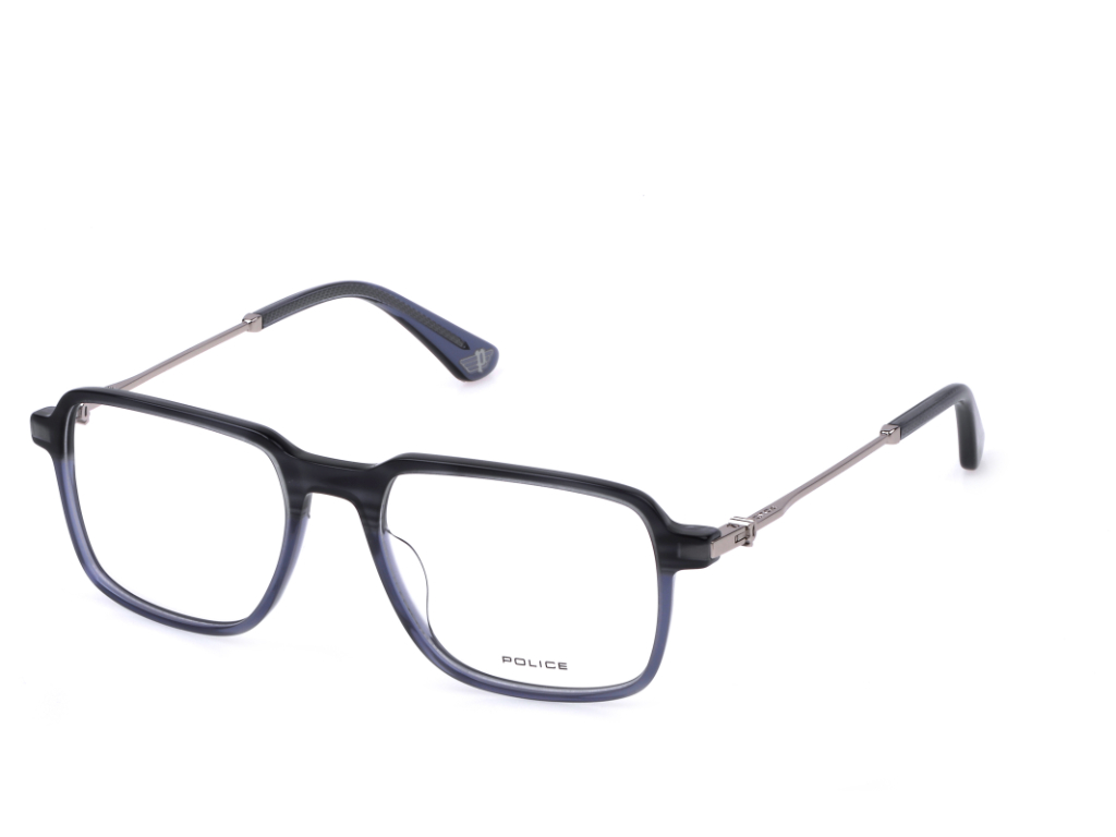 POLICE Square 6DG Color Full-Rimmed Eyeglasses - Men