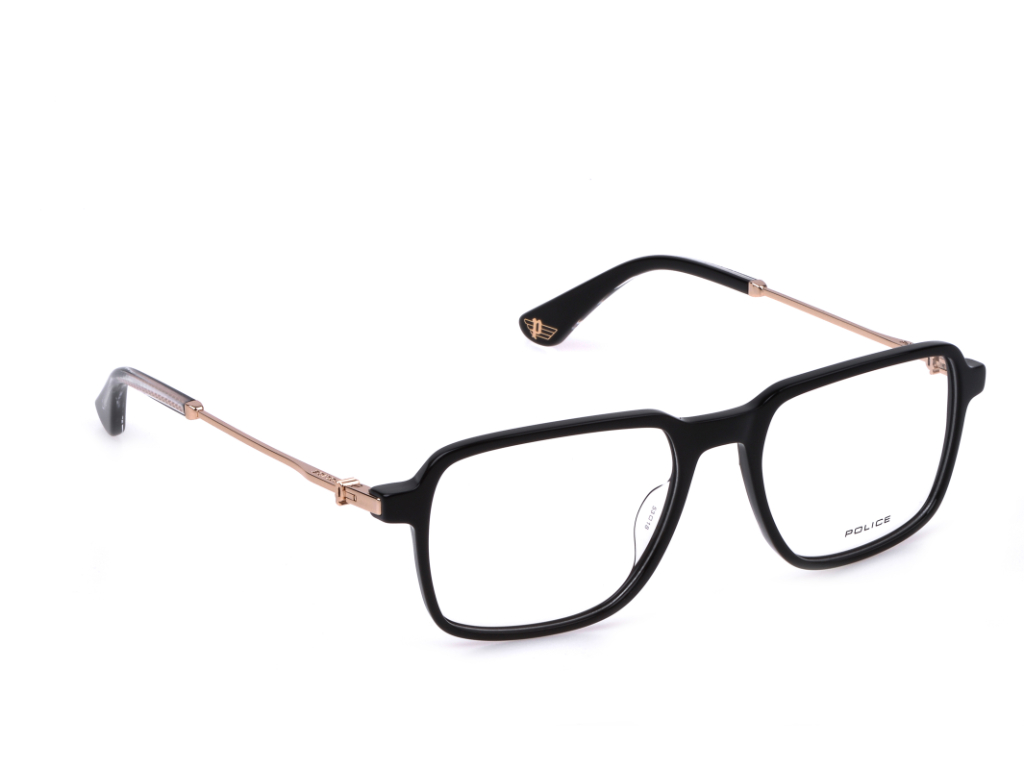 POLICE Square Black Full-Rimmed Eyeglasses - Men