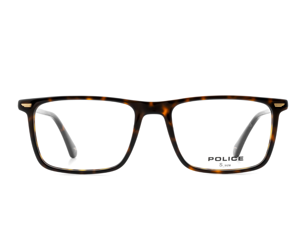 POLICE Square Havana Full-Rimmed Eyeglasses - Men