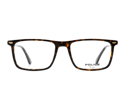 POLICE Square Havana Full-Rimmed Eyeglasses - Men