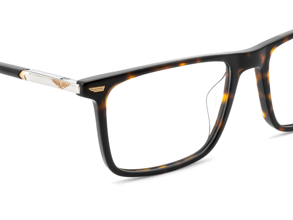 POLICE Square Havana Full-Rimmed Eyeglasses - Men