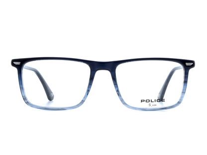 POLICE Square Glossy Black Full-Rimmed Eyeglasses - Men