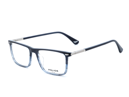 POLICE Square Glossy Black Full-Rimmed Eyeglasses - Men
